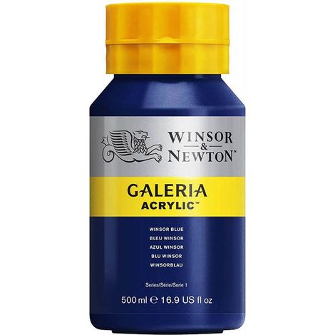 Peinture acrylique - WINSOR & NEWTON - Galeria - 500ml - Winsor bleu - Haute concentration de pigments (1/2)