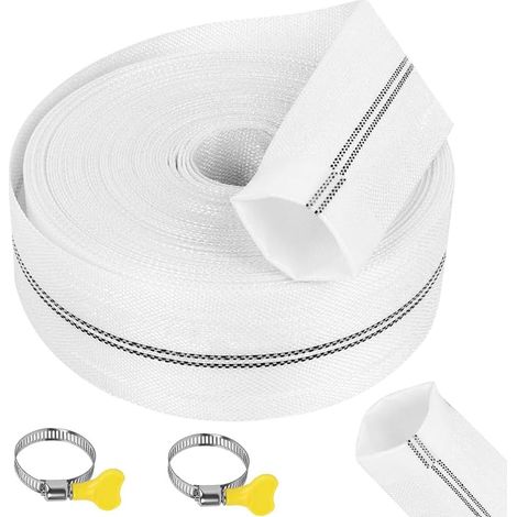 10M Tuyau Refoulement 1 1/4" Plat 32mm, Tuyau Plat Flexible en Tissu avec 2 Clips, Tuyau de Décharge pour Pompes Submersibles, Pompes à Eau Sale, Bassin, Jardin, Irrigation, Industrielles (1/5)
