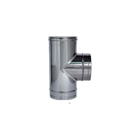 RACCORDO A T 90  ° IN ACCIAIO INOX AISI 304 MONOPARETE SPESSORE MM.05  FMM  EE ¸ mm.100