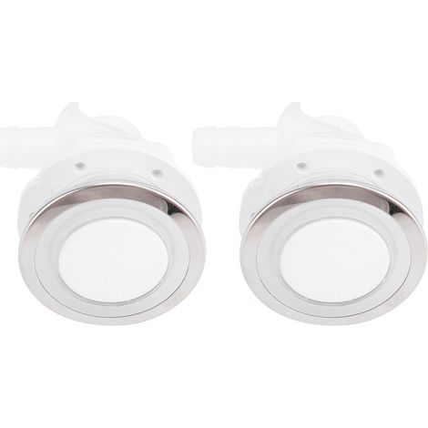 Lot de 2 buses à bulles pour baignoire, 44 mm, couvercle blanc, filetage 30 mm, connecteur de diamètre extérieur 10 mm, buse à jet d'air pour spa, jacuzzi et piscine. (1/5)