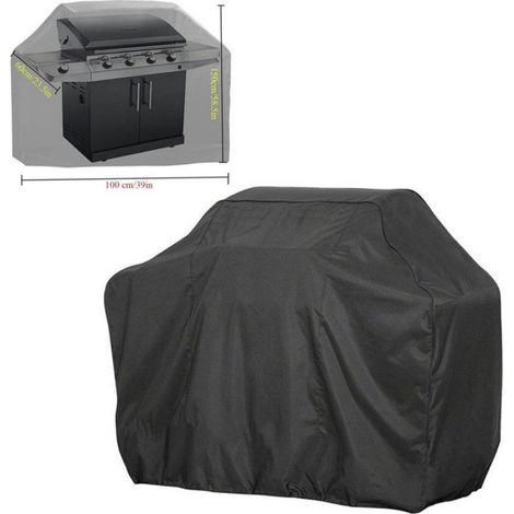 Housse Barbecue - 100 x 60 x 150 cm - Noir - Imperméable Anti-poussière Résistant UV - Pour Barbecue 2 Brûleurs Jardin Terrasse Plage - 1 Pièce (1/5)