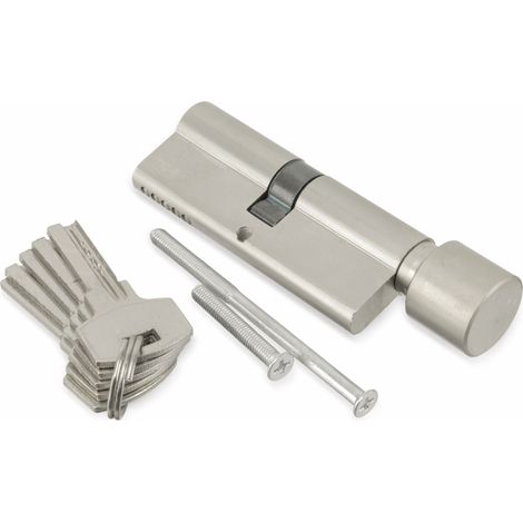 MASTERPROOF Cylindre de sécurité avec bouton 1018-PJXY, 80 mm