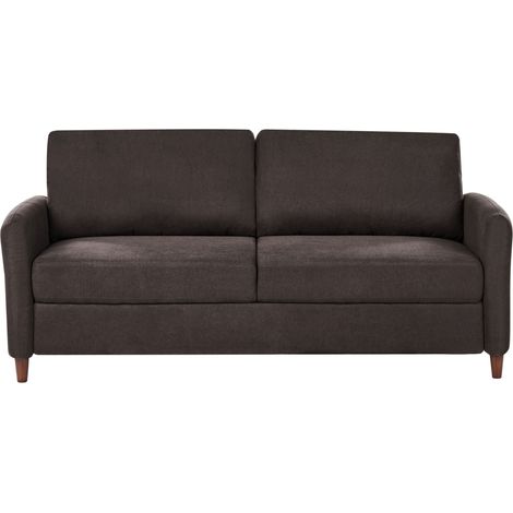 3 Seater Sofa Dark Brown Fabric Upholstery with Storage Thickly Padded Modern Style Living Room Furniture MARE (1/5)