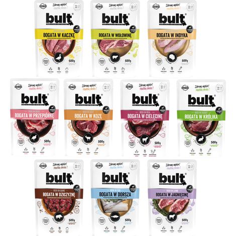 BULT Nassfutter für Hunde, Geschmacksmischung, 10 x 500 g Beutel (1/5)
