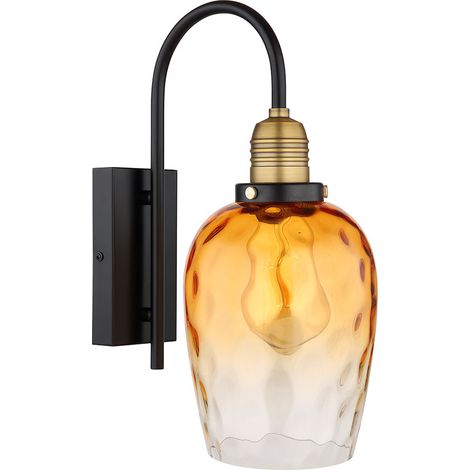 Globo - applique murale - Salvy - ambre - verre - lampe de lit - (1/4)