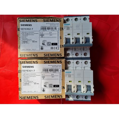 Siemens 5SY6301-7 - Disjoncteur modulaire 3P 1A courbe C 6kA