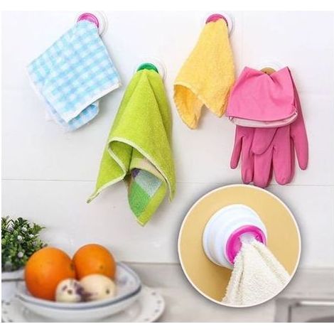 Pince à serviette de nettoyage, support pour gant de toilette, crochet pour cuisine, salle de bain, toilettes (1/5)