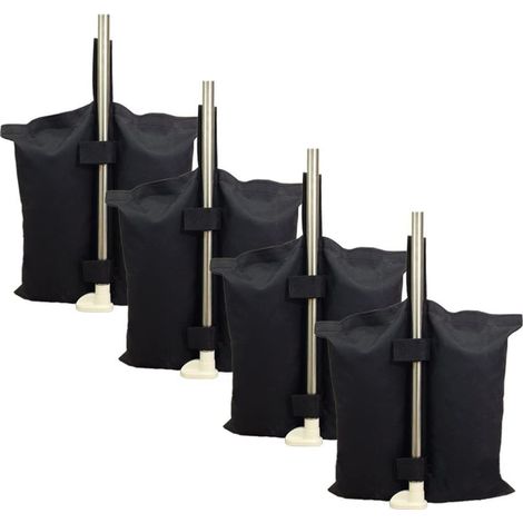 Sac de poids de qualité industrielle robuste avec double couture pour auvent de tente pop-up noir (1/4)