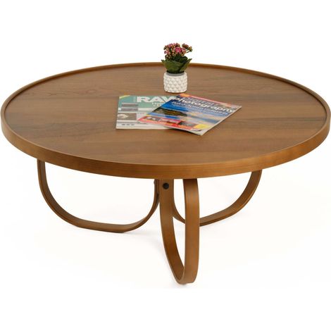 Salontisch Chiavenna, Rundform, Material Holzplatte, Plattenfarbe Braun, 100x100x46h cm Nussbraun