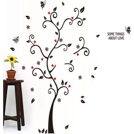 Vinilo decorativo de pared con diseño de árbol y foto, de PVC, sin película, para sala de estar/dormitorio. (1/5)