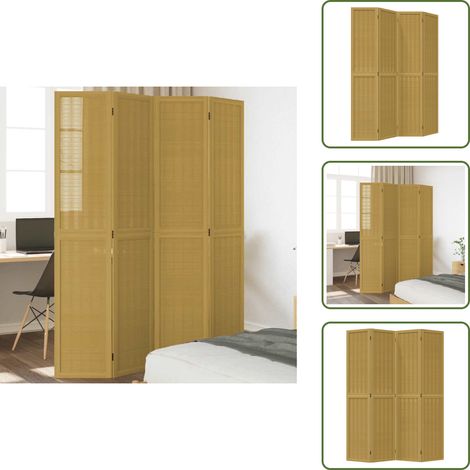 The Living Store 4-tlg. Raumteiler Braun Massivholz Paulownia - Wohnzimmer (1/5)
