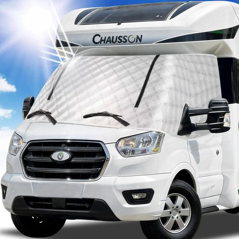 Tapis de fenêtre thermique argenté pour Ford Transit 2015-2025 MK8 & MK9 Tapis d'isolation extérieur pour camping-car Protection solaire Couverture de pare-brise Ford Transit Tapis thermique (1/5)