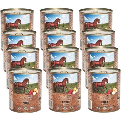 O'CANIS Nassfutter für Hunde, Pferdefleisch mit Kartoffeln, 12 x 800 g (1/2)