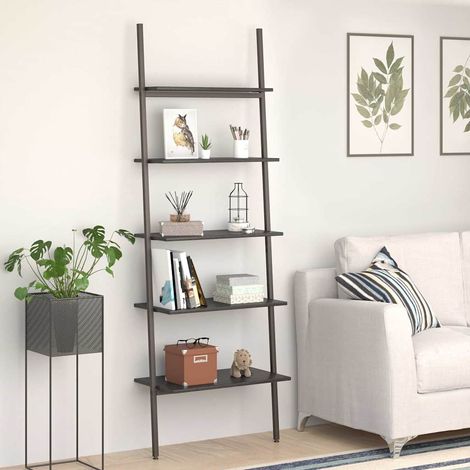 vidaXL Estantería inclinada de 5 baldas negro 64x34x185,5 cm (1/5)