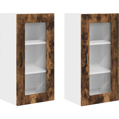 Meuble mural de cuisine,Armoire de cuisine 2 pcs Chêne fumé 40 x 31 x 80 cm CFW73426 (1/5)