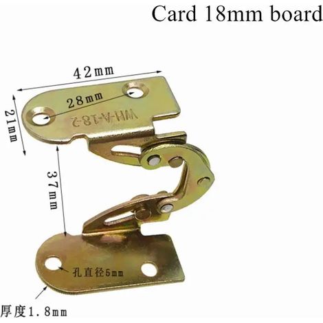 Charnière à rabat invisible en fer (18 mm) - Lot de 2, 180°, pour table à manger, bureau, support de lit, accessoires de meubles. (1/5)
