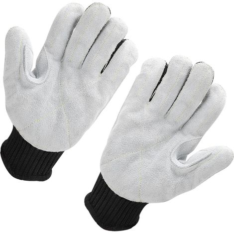 Paire de gants de protection anti-coupure de grade 5 en cuir et fibres de polyéthylène pour la sécurité en atelier