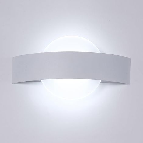 Moderne LED-Wandleuchte für den Innenbereich, 12-W-Acryl-Wandleuchte, 1350 lm, weiße Gangwandleuchte, kaltweiße 6500 K LED-Leuchte aus Aluminium (1/5)