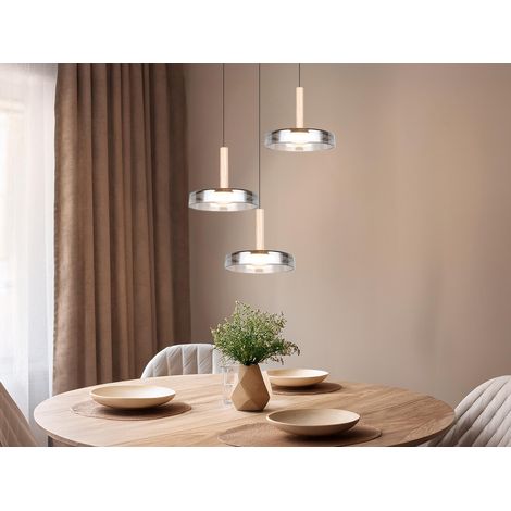 LED Pendelleuchte CELESTE höhenverstellbar 3-flammig Glas Chrom, Ø 35cm (1/5)