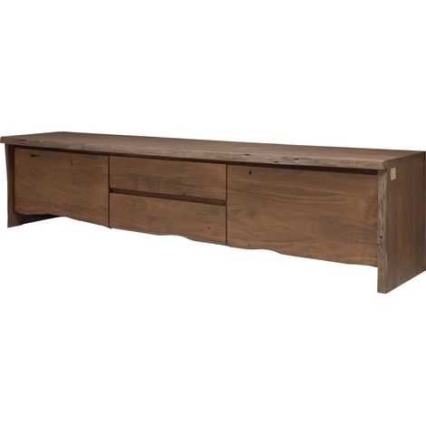 mobile TV in legno di Acacia 220x45x50 marrone laccato PURE ACACIA 804