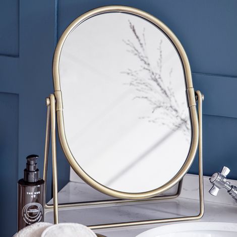 Garden Trading Novello Vanity Make Up Bathroom Table Mirror Antique Brass