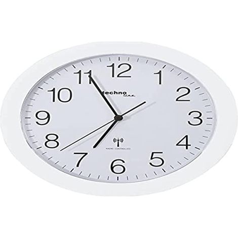techno line WT 8000 Weiss Orologio da Parete Radio, (Versione Tedesca), Bianco, 30x3x30 cm (1/4)