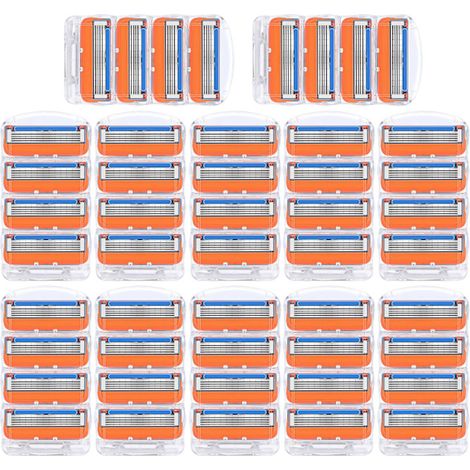 Lot de 52 lames de rasoir pour homme, compatibles Fusion 5, 48 pièces, acier inoxydable, rasage précis et durable, pack économique (1/5)