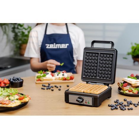 Zelmer ZWM0012 Waffeleisen silber 1200 W für 2 Waffeln