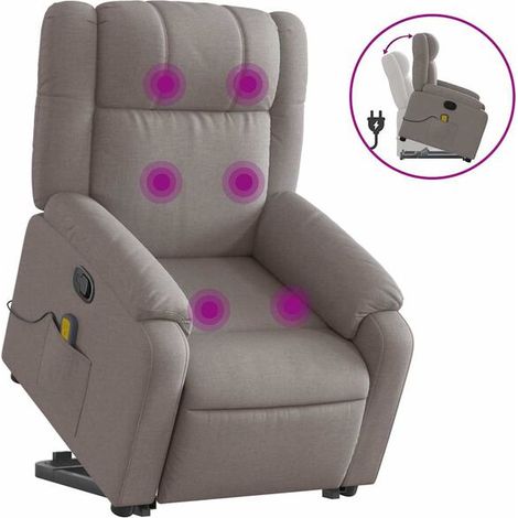 fauteuil de massage inclinable en tissu brun grisâtre (1/5)