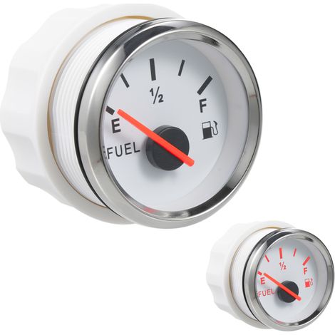 Wasserdichter Kraftstoffstandmesser für Boote, 24033 Ohm Signal, 52 mm Durchmesser, LED-Hintergrundbeleuchtung, kompatibel mit Autos, Booten, LKWs und Wohnmobilen.