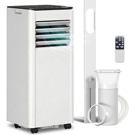 Climatiseur portable 9000 BTU 4 en 1 avec déshumidificateur, ventilateur et minuterie pour 28 m² Blanc (1/5)