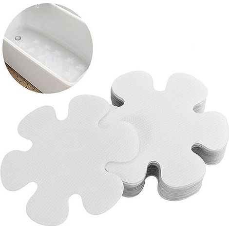 Lot de 12 autocollants antidérapants, transparents/blancs pour baignoire, douche et escaliers (1/4)