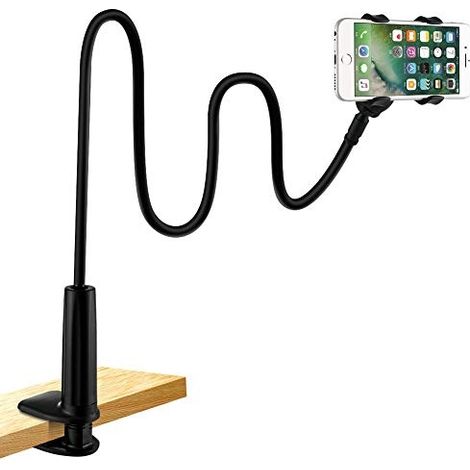 Support Telephone Lit, Support Téléphone avec Col de Cygne Flexible Long Bras Rotation 360° Réglable pour iPhone 13/ 13Pro,12/12 Pro Max, 11 Pro XS Max X 8 7 Samsung Huawei (4-6,5") (1/5)