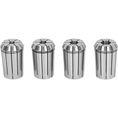 Jeu de 4 pinces de serrage en acier à ressort de diamètre 8, 10, 12 et 14 mm pour fraiseuse et tour CNC, avec clé. (1/5)