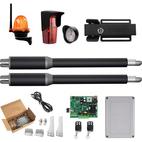 Kit d'ouvre-portes automatiques Ouvre-porte actionneur linéaire engrenage à vis sans fin DC ouvre-porte pivotant automatique Tube électrique, lumière, bouton, opérateur GSM pour accessoires de portail (1/5)