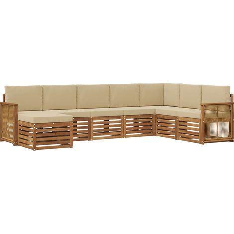Conjunto de sofás de exterior 6 uds. Natural vidaXL (1/5)