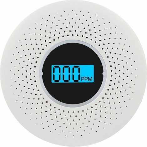 Detector combinado de humo y monóxido de carbono con alarma sonora, pantalla, alarma intermitente y LED. Detector inteligente de humo y CO para el hogar, negocios, fábricas, almacenes y karaokes. (1/5)