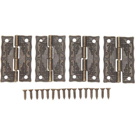 20 jeux de charnières décoratives antiques en alliage de zinc, charnières vintage pour boîtes à bijoux, quincaillerie pour meubles en bois