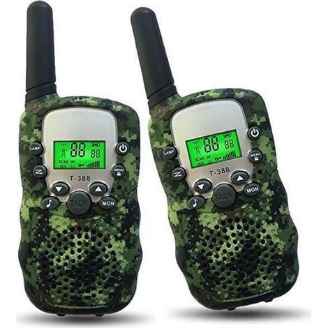 Talkie-Walkie Enfant - 8 Canaux - Lampe De Poche Intégrée - Pour Jeux Extérieurs Et Sécurité Familiale - Lot De 2 (1/4)