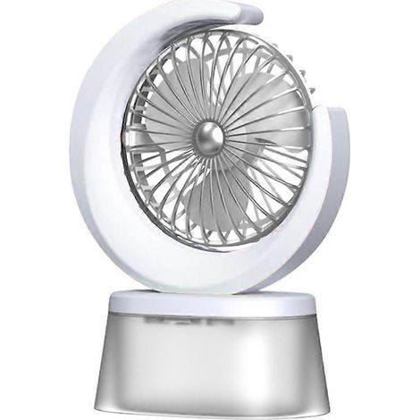 LED ventilateur batterie alimenté silencieux humidifying avec 600 ml tank 3 vitesses réglable USB rechargeable C (1/5)
