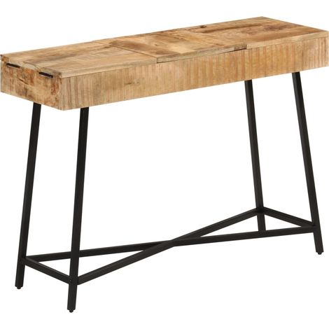 Schminktisch 105x35x75 cm Raues Massivholz Mango und Eisen