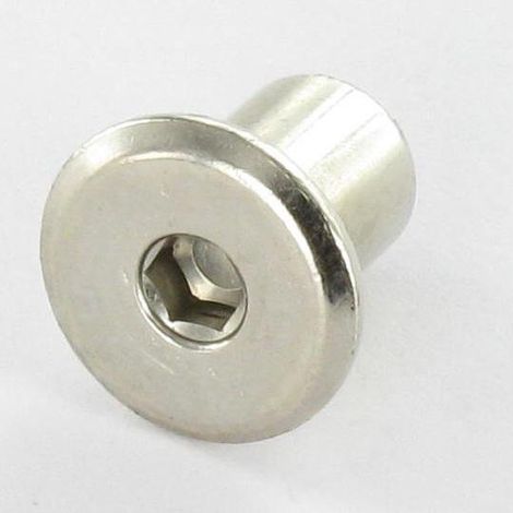 Vis Express – Ecrou relieur tête plate M6 – Diamètre de tête 15mm – Longueur sous tête 12mm – Acier nickelé résistant à la corrosion - HC4-1