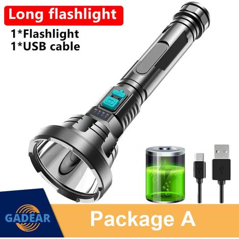 RHG 500000LM puissante lampe de poche LED P700 lampe torche tactique longue portée 1000m torche étanche Camping main lumière USB Rechargeable