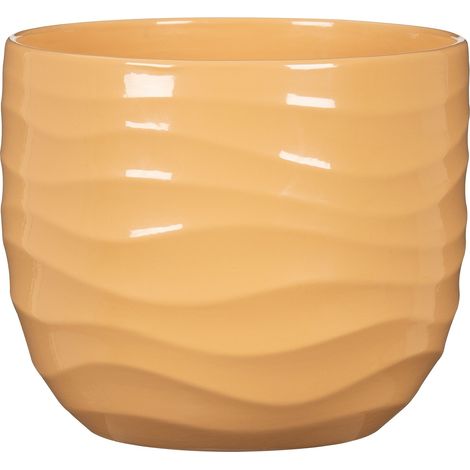 Scheurich Breeze, Blumentopf aus Keramik, Farbe: Yellow Beach, 21,4 cm Durchmesser, 18 cm hoch, 5,025 l Vol.