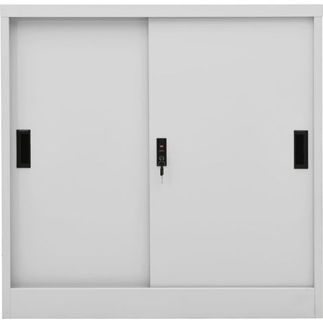 vidaXL Armadio Ufficio Anta Scorrevole GrigioChiaro 90x40x90cm