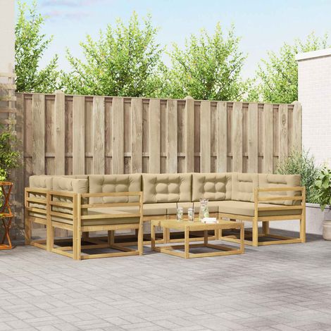 Set di divani da esterno con cuscino 5 pcs Bianco e Beige vidaXL (1/5)