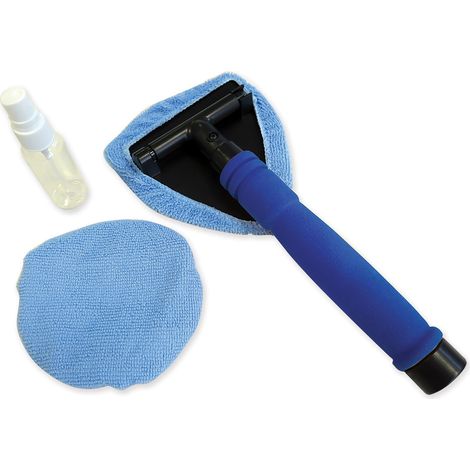 Kit tergivetro Magic glass cleaner con panno e manico telescopico