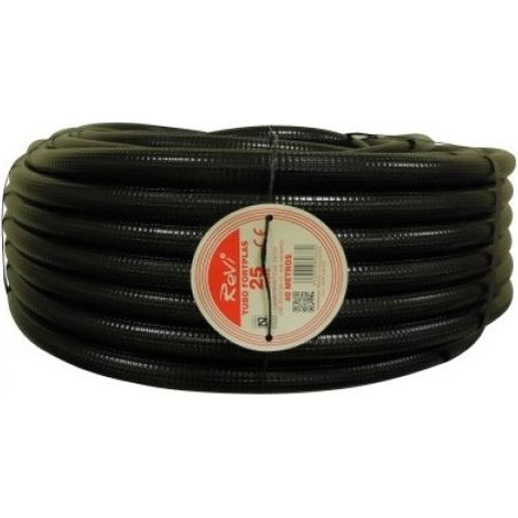 Tubo corrugato 25mm 25 metri  Tubazione corrugata con certificato AENOR per la conduzione di cavi elettrici