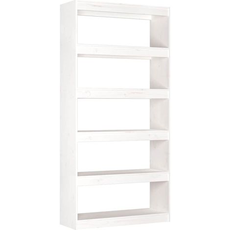 Maison Exclusive - Libreria/Divisorio Bianco 80x30x167,4 cm Legno Massello di Pino (1/5)