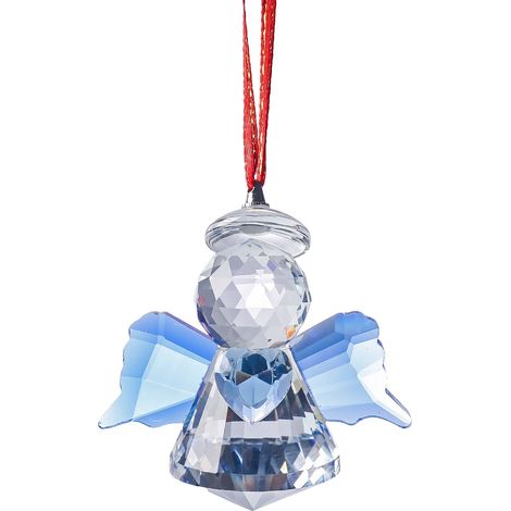 Angel En Verre - Décoration Fenêtre Porte Porche Voiture - Ornement Cristal Transparent Bleu - 1 Pièce (1/5)